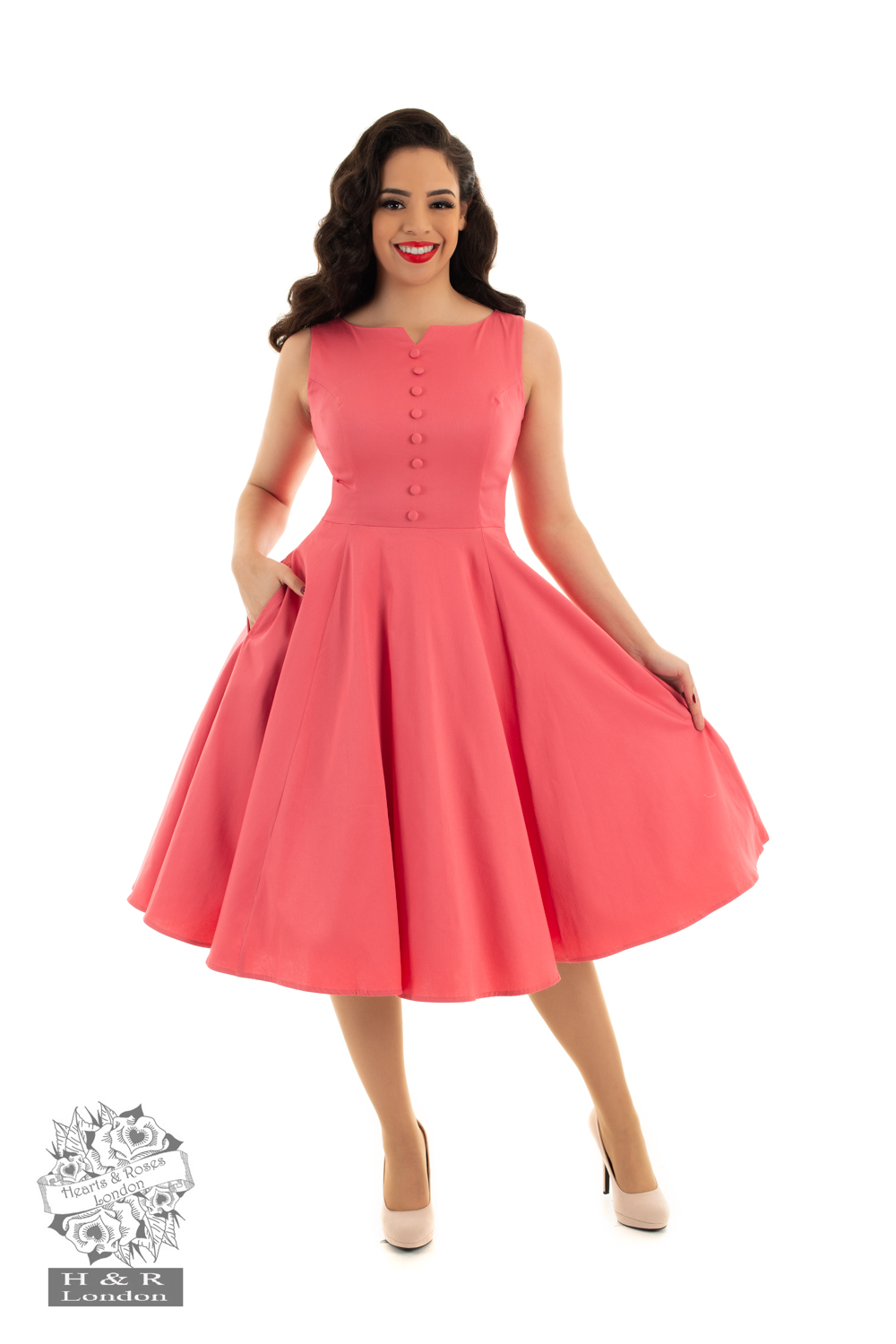 Pink 50s Eliza Spicy Swing Dress